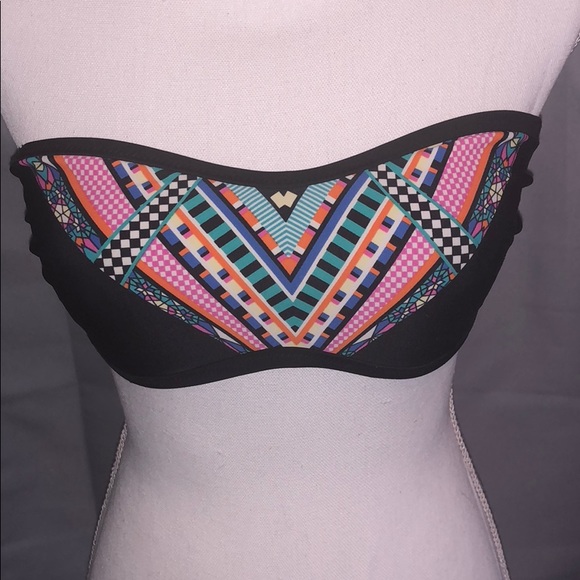Multi-colored strapless bikini top - Picture 1 of 2